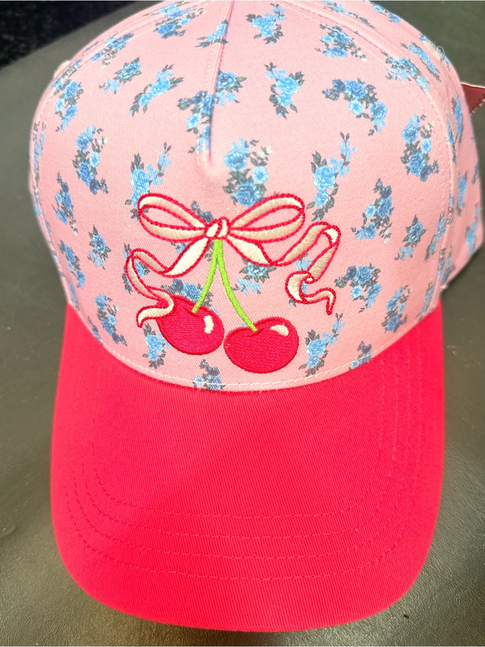 Hat - Simply southern Pink Cherry Floral Baseball Cap